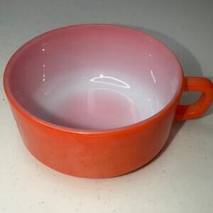 Fire King D Handle Red Stackable Soup Mug Bowl, Anchor Hocking USA Vintage